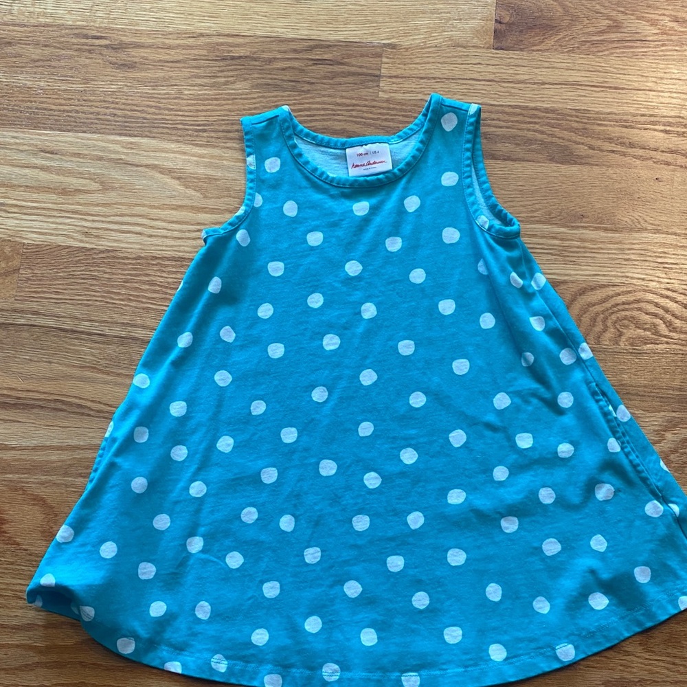 Hanna Andersson Teal Dress with White Dots